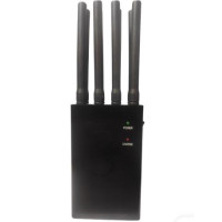 Портативная глушилка мобильной связи и интернета 8 Вт / GSM, DCS, 2G, 3G, 4G, GPS, ГЛОНАСС, WIFI, Bluetooth / 8- каналов с аккумулятором
