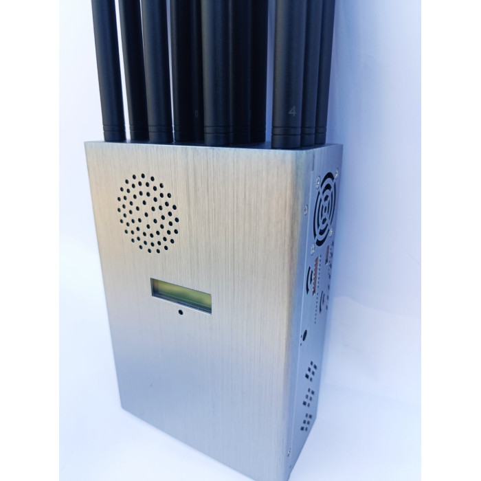 Мощная переносная глушилка сигналов ( LOJACK/CDMA/GSM/LORA/DCS/PCS/3G/4G/5G/2.4G, 5.2G, 5.8G/GPS L1-L5/5G600 US ИЛИ  5G1500 EU ) "PREDATOR 12 каналов" 37 Вт