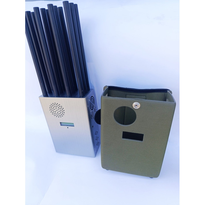 Мощная переносная глушилка сигналов ( LOJACK/CDMA/GSM/LORA/DCS/PCS/3G/4G/5G/2.4G, 5.2G, 5.8G/GPS L1-L5/5G600 US ИЛИ  5G1500 EU ) "PREDATOR 12 каналов" 37 Вт