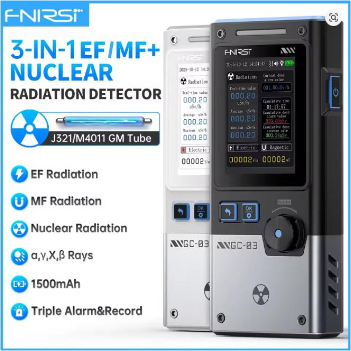 Fnirsi-GC-03/многофункціональний детектор радіації/магнітного/електромагнітного поля