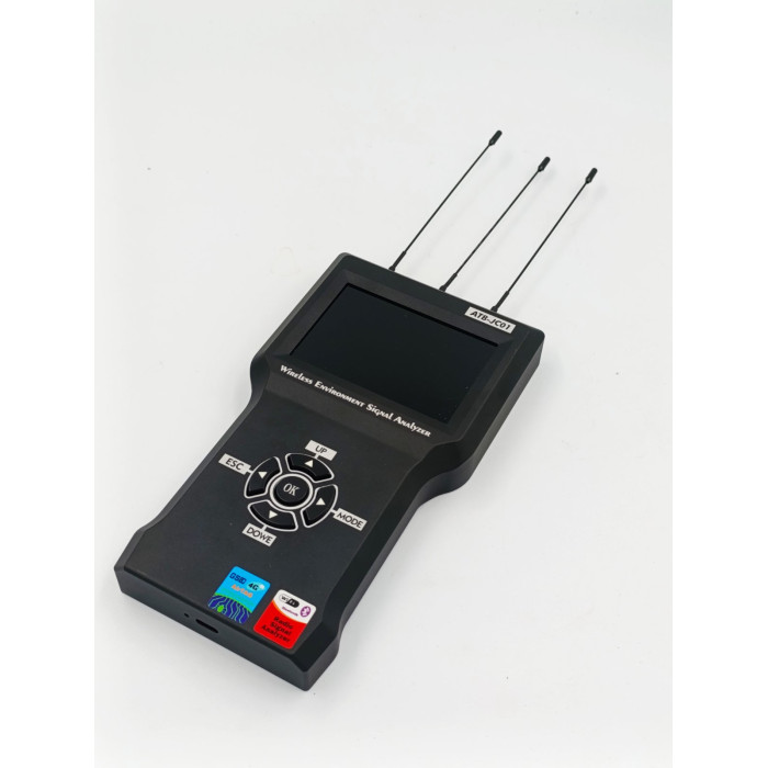 Детектор жучків ATB-JC01 визначає джерела Wi-Fi, Bluetooth і TAG-сигналів, аналізує їх потужність, частоту і MAC-адреси.