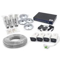 Комплект IP відеоспостереження POE на 4 камери 8 MP IP66 з нічним баченням + NVR + кабель 80м (готовий комплект)
