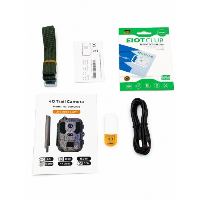 4G Trail Camera HC-960 Ultra с Live Video & APP, 4K, 120MP, ночное видение, IP65