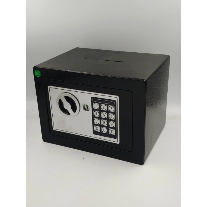Електронний металевий сейф чорний 23*17*17 СМ з цифровим кодовим замком